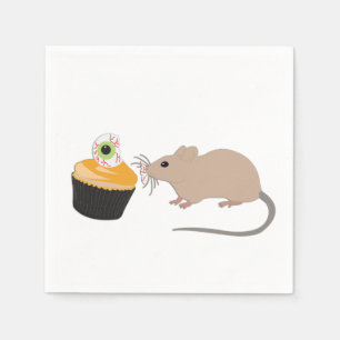 Cute Mouse Eating Halloween Eyeball Servet