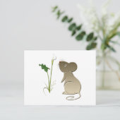 Cute Mouse en Calla Lily Briefkaart (Staand voorkant)