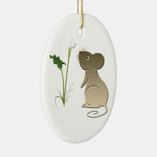 Cute Mouse en Calla lily Ornament (Rechts)