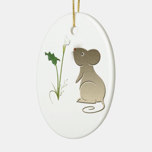 Cute Mouse en Calla lily Ornament (Links)