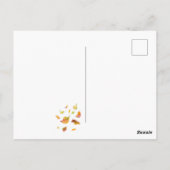 Cute Mouse en gele oranje vallende bladeren Briefkaart (Achterkant)