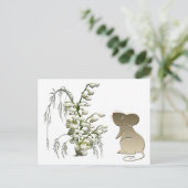 Cute Mouse en Lily van de vallei Briefkaart (Staand voorkant)