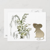 Cute Mouse en Lily van de vallei Briefkaart (Voorkant / Achterkant)