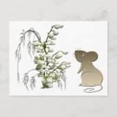 Cute Mouse en Lily van de vallei Briefkaart (Voorkant)