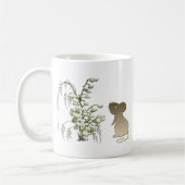 Cute Mouse en Lily van de vallei Koffiemok (Links)