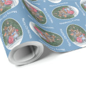 Cute Mouse Family Carol-Singers kerstcadeautje Cadeaupapier (Rol Hoek)