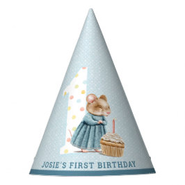 Cute Mouse First Birthday Party Pet Feesthoedjes