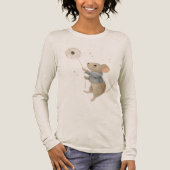 cute mouse flies on a dandelion Tri-Blend shirt (Voorkant)