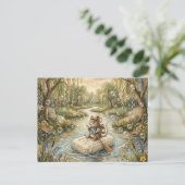 Cute Mouse Floating Down River on Soap Briefkaart (Staand voorkant)