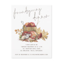 Cute Mouse Friendsgiving Dinner Invite Briefkaart