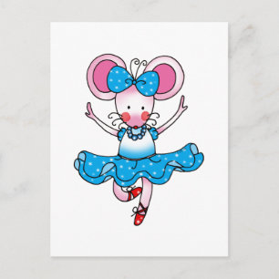Cute mouse girl ballerina briefkaart