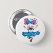 Cute mouse girl ballerina ronde button 5,7 cm (Voorkant /achterkant)