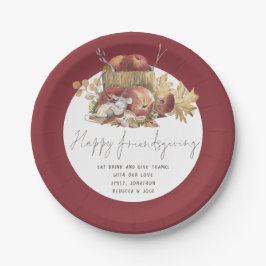 Cute Mouse Handwriting Happy Friendsgiving Papieren Bordje