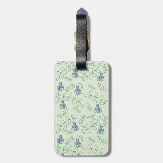 Cute Mouse houdt van Kitty Cat Bagagelabel (Achterkant verticaal)