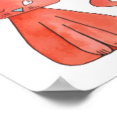 Cute Mouse houdt van Kitty Cat Poster (Hoek)