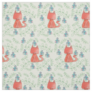 Cute Mouse houdt van Kitty Cat Stof