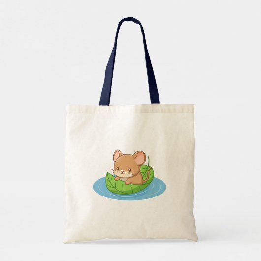Cute Mouse in a Leaf Boat Tote Bag (Achterkant)