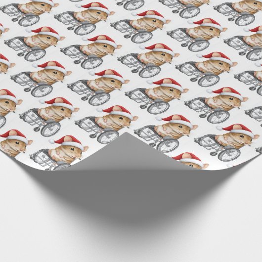 Cute Mouse in a Wheelchair Inclusive Christmas  Cadeaupapier (Hoek)