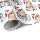 Cute Mouse in a Wheelchair Inclusive Christmas  Cadeaupapier (Rol Hoek)