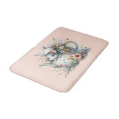 Cute Mouse in Floral Teapot Illustration Badmat (Gekanteld)