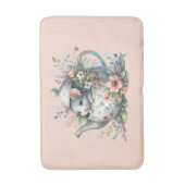 Cute Mouse in Floral Teapot Illustration Badmat (Voorkant Verticaal)