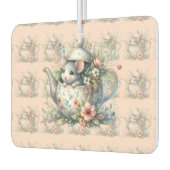 Cute Mouse in Floral Teapot Illustration Luchtverfrisser (Links)