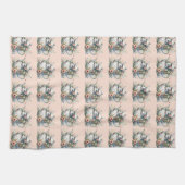 Cute Mouse in Floral Teapot Illustration Theedoek (Horizontaal)