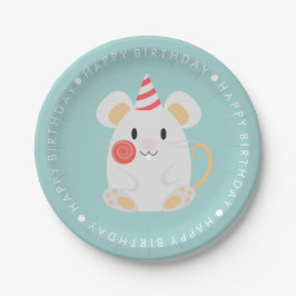 Cute Mouse Kids Birthday Party Papieren Bordje