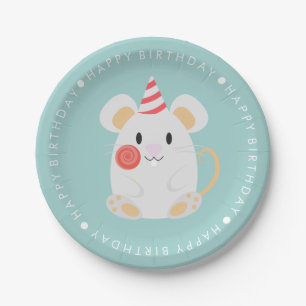 Cute Mouse Kids Birthday Party Papieren Bordje