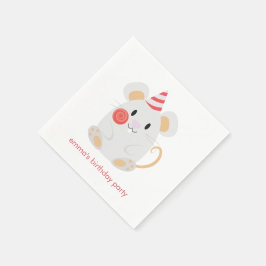 Cute Mouse Kinderen van Birthday Servet (Hoek)