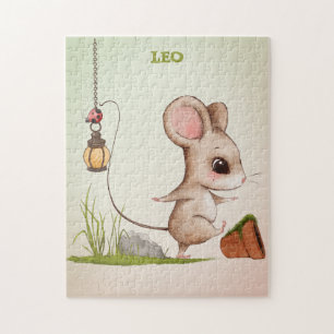 Cute Mouse Ladybug Green Personal Legpuzzel