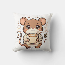 Cute Mouse Latte Liefde Worp Kussen