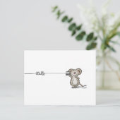 Cute Mouse met een mobiele telefoon via Send2Smile Briefkaart (Staand voorkant)