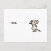 Cute Mouse met een mobiele telefoon via Send2Smile Briefkaart (Voorkant)