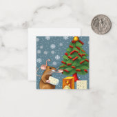 Cute Mouse met Kerstmis Notitiekaartje (Voorkant / Achterkant in situ)