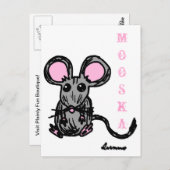 Cute Mouse Mooska Briefkaart (Voorkant / Achterkant)