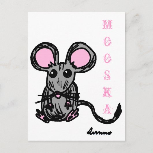Cute Mouse Mooska Briefkaart (Voorkant)