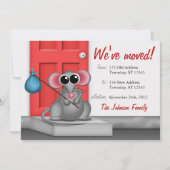 Cute Mouse on Doorstep - Moving Announements Aankondiging (Voorkant)