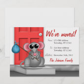 Cute Mouse on Doorstep - Moving Announements Aankondiging (Voorkant / Achterkant)