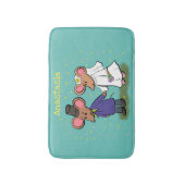Cute mouse-paar cartoon illustratie badmat (Voorkant Verticaal)