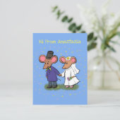 Cute mouse-paar cartoon illustratie briefkaart (Staand voorkant)