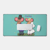 Cute mouse-paar cartoon illustratie bureaumat (Keyboard & Muis)