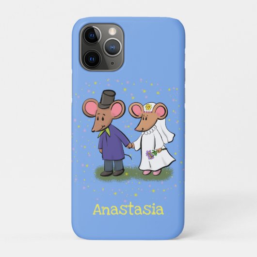 Cute mouse-paar cartoon illustratie Case-Mate iPhone case (Achterkant)