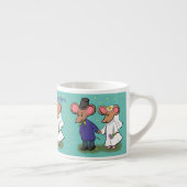 Cute mouse-paar cartoon illustratie espresso kop (Rechts)