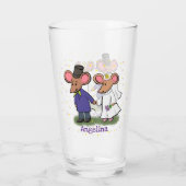 Cute mouse-paar cartoon illustratie glas (Achterkant)