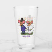 Cute mouse-paar cartoon illustratie glas (Voorkant)