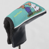 Cute mouse-paar cartoon illustratie golfheadcover (3/4 voorkant)