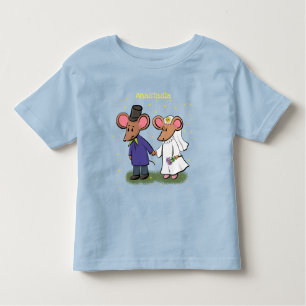 Cute mouse-paar cartoon illustratie kinder shirts