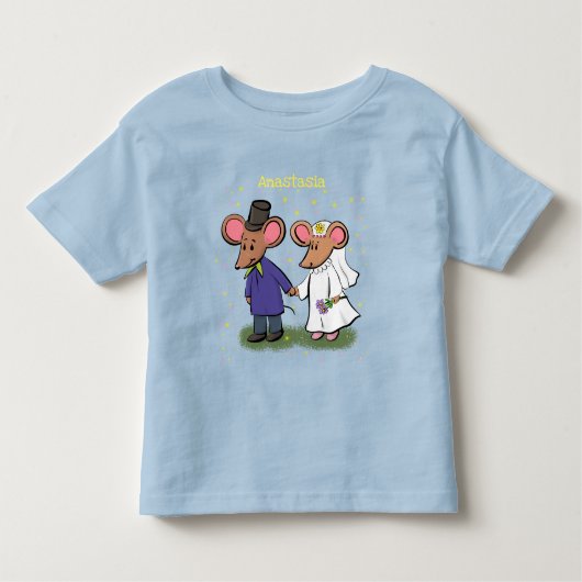 Cute mouse-paar cartoon illustratie kinder shirts (Voorkant)