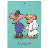Cute mouse-paar cartoon illustratie klembord (Achterkant)